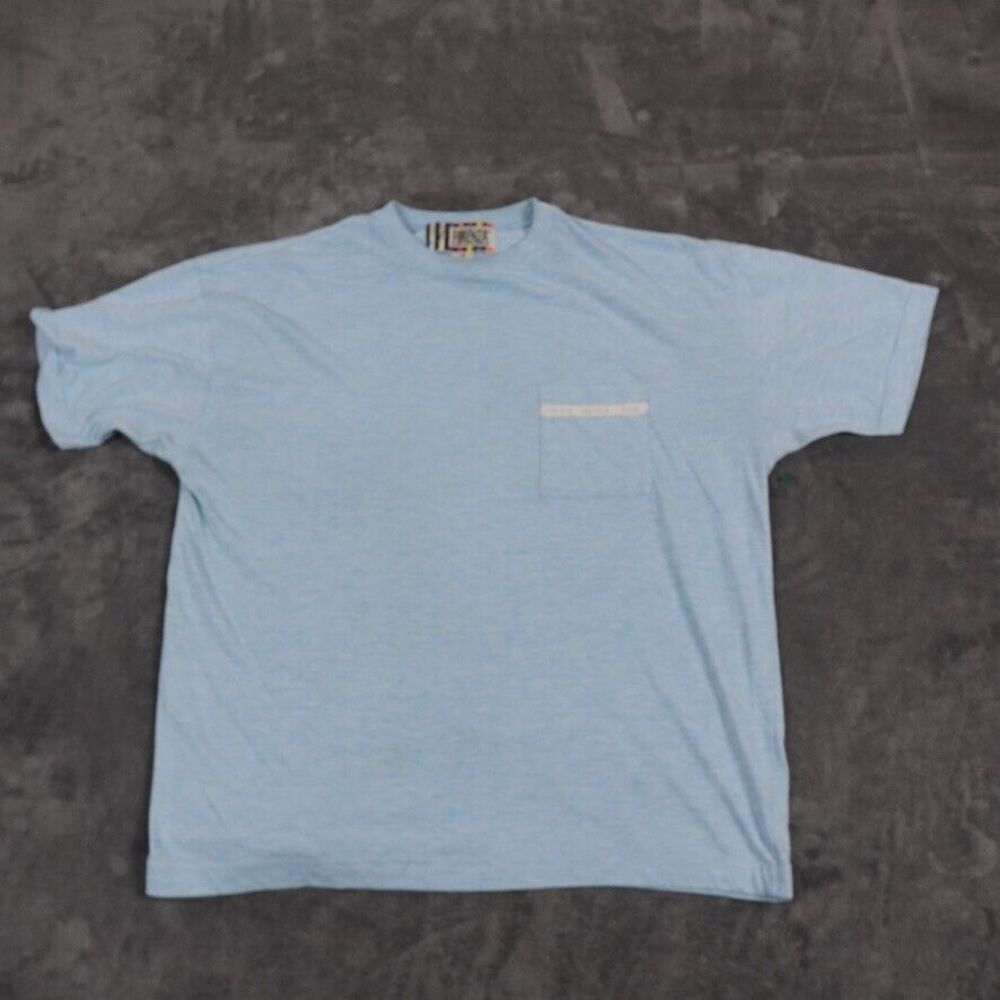 Vintage Forenza Shirt Mens Medium Baby Blue Pocket Hong‎ Kong Breathable T-Shirt